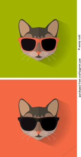 2 x COOL CAT Card fronts / toppers
