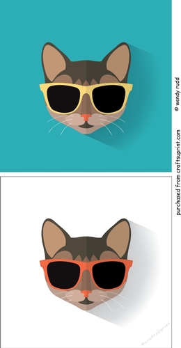 2 x COOL CAT Card fronts / toppers