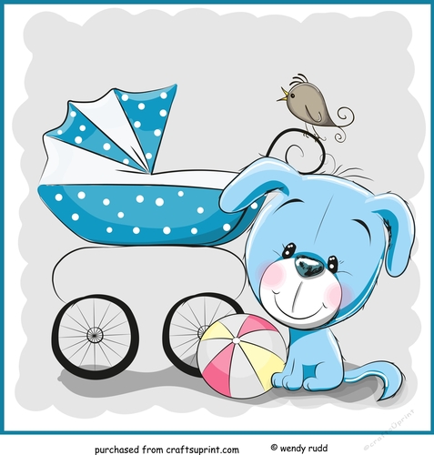 Cute Puppy Blank Card front / topper