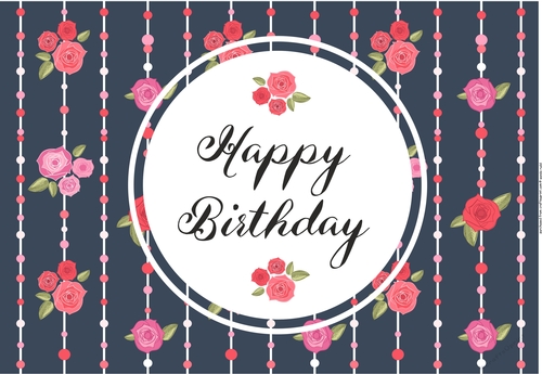 Shabby chic vintage rose Birthday card front / topper