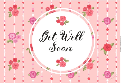 Shabby chic Get Well Soon - vintage - card front / topper