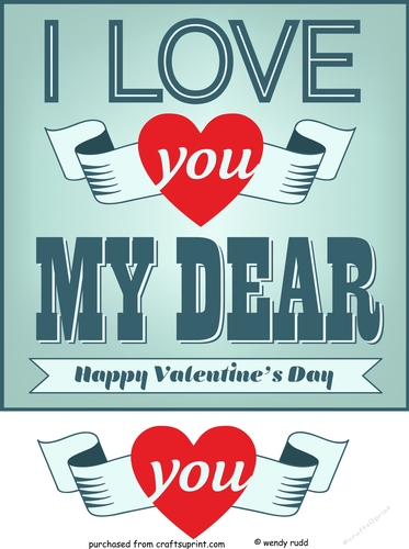 Retro Valentines card front / topper