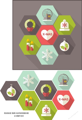 Hipster Christmas card front / topper