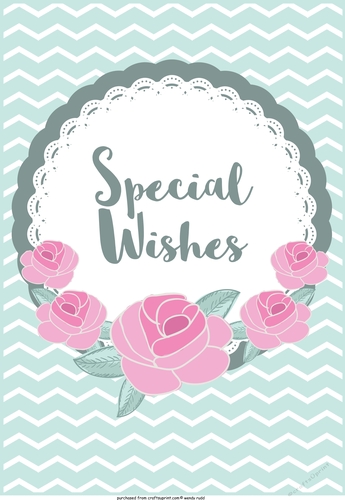 Chevron, lace & roses - Special Wishes - card front / topper