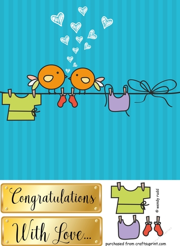 New Baby / Pregnancy Card front / topper