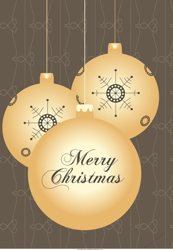 Hanging Christmas Bauble ornaments - card front / topper