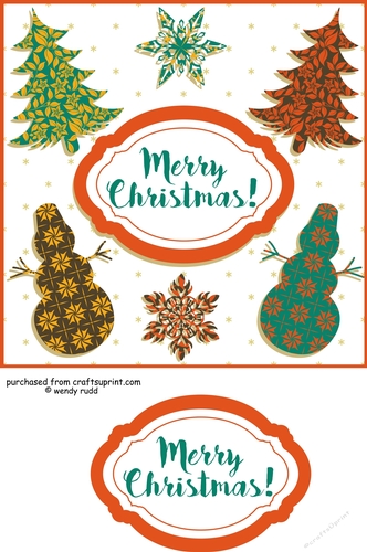 Quick square Christmas Card front / topper 4