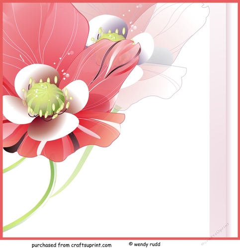 Blank card front / topper - Poppy / Poppies Square 2