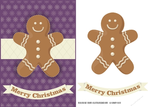 Christmas Gingerbread man Card front / Topper 