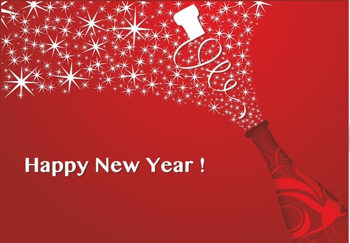 Champagne New Year card front / topper