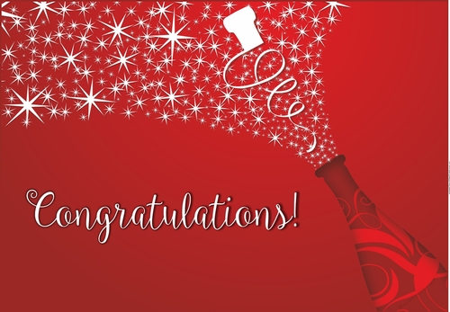 CONGRATULATIONS CHAMPAGNE - Card front / Topper