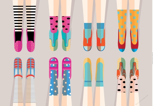 Teen Funky Socks Card front / Topper