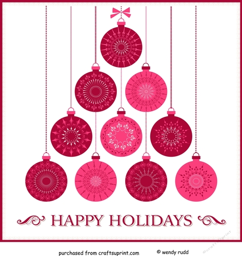 Christmas Ornaments - Card front / topper