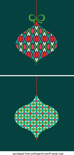 Christmas ornaments 1 - card front / toppers