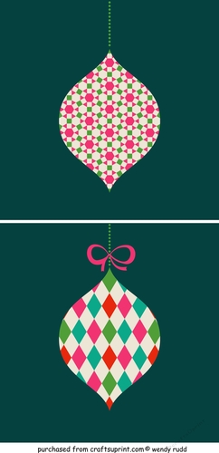 Christmas ornaments 2 - card front / toppers