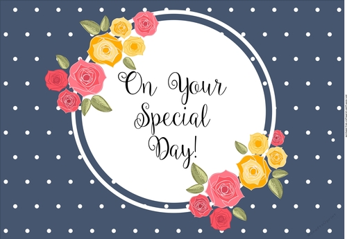 Special Day Shabby Rose card front / topper