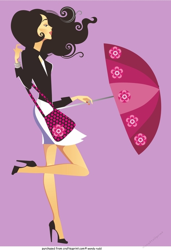Fashion Girl card front / topper