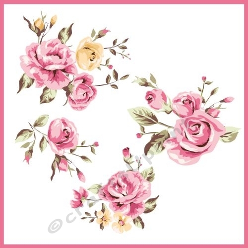 4 sprays of Roses Embellishments for cards / scrapbook