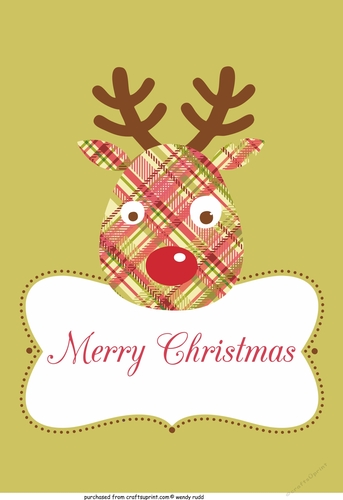 Christmas Reindeer Card front / topper