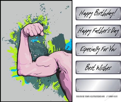 Strong Muscle Male Card front / topper