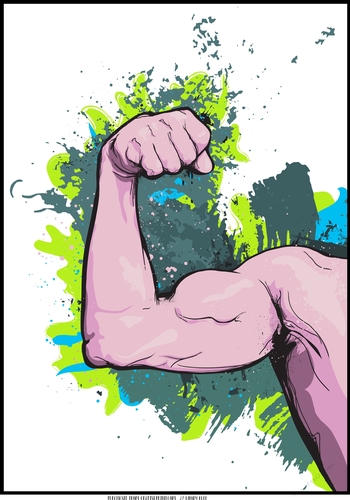 Strong Muscle Male  Weights Card front / topper