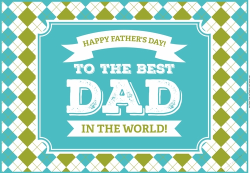 BEST Dad Father - Card front / topper