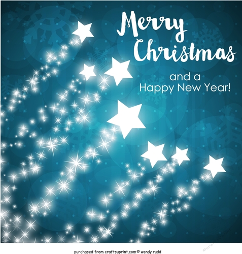 Christmas Stars New year - card front / Topper
