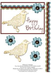 Retro Bird Card Front for Male Birthday Cards