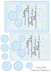 Cute as a Button - Baby Boy Card