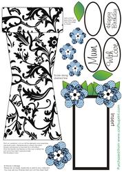 Blue Flowerpot Card 1