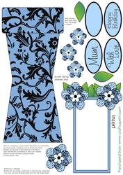 Blue Flowerpot Card 2