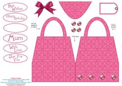 Pink Handbag Card with Bling!