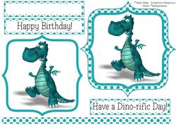 Dino-rific Birthday Card Topper #2