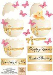Easter Duck & Butterflies Topper