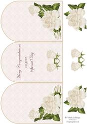 Ivory Rose Trifold Card