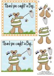 Get Well Soon Teddy Catching Butterflies