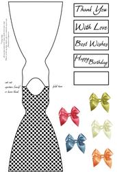 Little Black Polka Dress Card