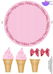 Pink Ice Ceam Cone Card
