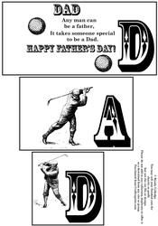 Vintage Golf Father's Day Book Card for Dad