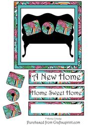 New Home Floral Couch Card Topper