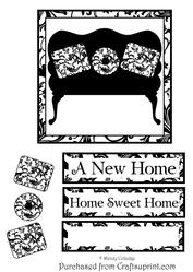 New Home Monotone Couch Card Topper