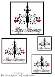 Elegant Chandelier Anniversary Toppers