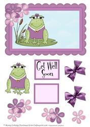 Get Well Soon Frog Card Front Topper