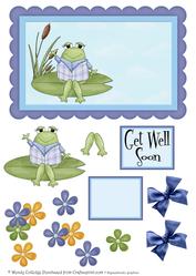 Get Well Soon Frog Card Front Topper