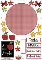 Red Apple Wobble Card for Teacher