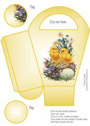 Vintage Easter Chicks Gift Bag / Box 3