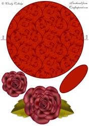 Elegant Red Rose Wobble Card