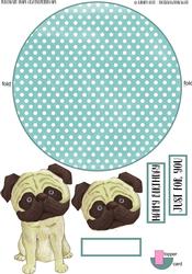 Pug Wobble Card. Birthday Party