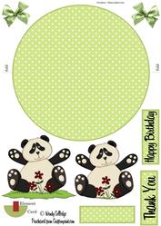 Panda Birthday / Thank You Wobble Card