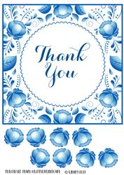 Square Floral Topper - Thank You